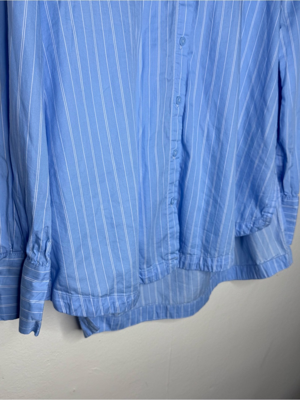 Free People Oversized Button downs shirts stripe Blue/White Sz S - Picture 4 of 7